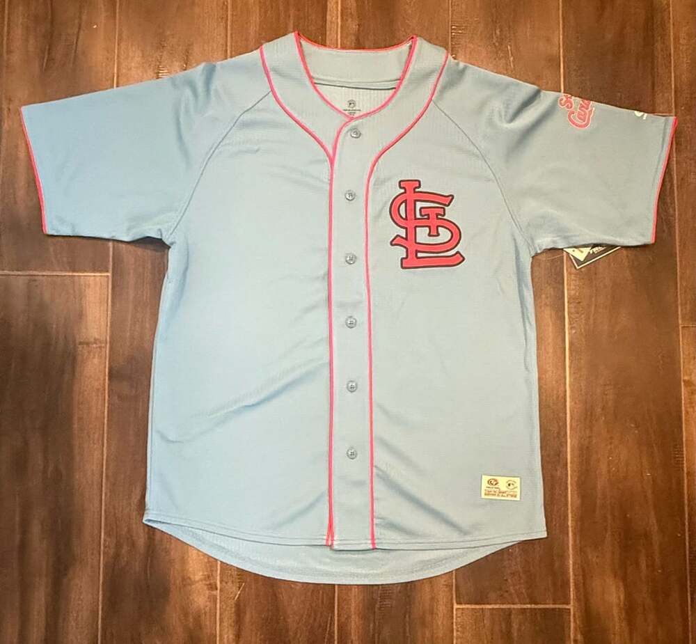 St. Louis Cardinals Jersey Size Large Blue Button-Down
